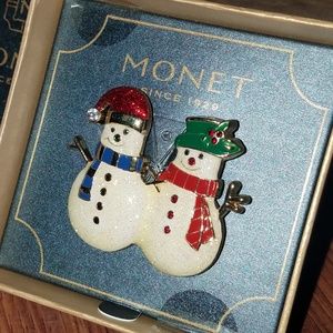 🔥NWOT🔥Vintage MONET Snowman Brooch